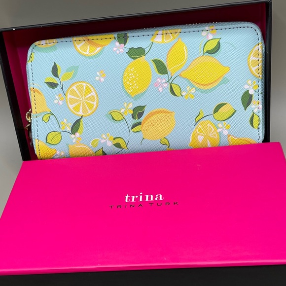 Trina Turk Handbags - Trina Turk Lemon Delight Wallet Lemon Zip Around in box NWT Trina Turk Wallet